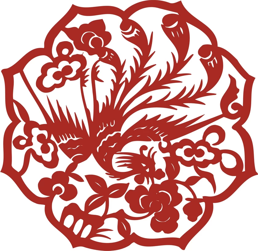 中国风中式传统喜庆民俗人物动物窗花剪纸插画边框AI矢量PNG素材【1731】